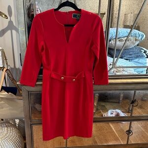 C. Wonder Vibrant Red Long Sleeve Dress